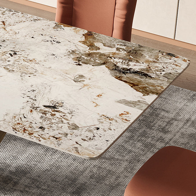 Designer Style Sintered Stone Top Dining Set 1/4/5/7 Pieces Dining Room Table Set Clearhalo 'Dining Room Sets' 'Dining Tables & Seating' 'dining_room_set' 'furn' 'furn_dining_room_set' 'Furniture' 'furniture_dining_room_set' 'Kitchen & Dining Furniture' 5062442