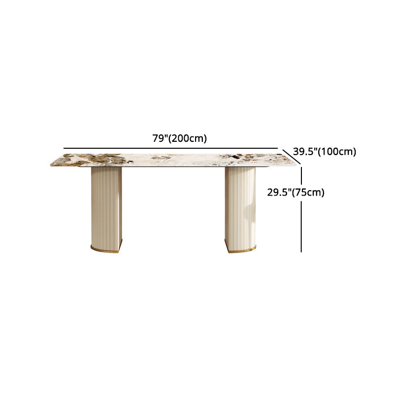 Designer Style Sintered Stone Top Dining Set 1/4/5/7 Pieces Dining Room Table Set Clearhalo 'Dining Room Sets' 'Dining Tables & Seating' 'dining_room_set' 'furn' 'furn_dining_room_set' 'Furniture' 'furniture_dining_room_set' 'Kitchen & Dining Furniture' 5062452