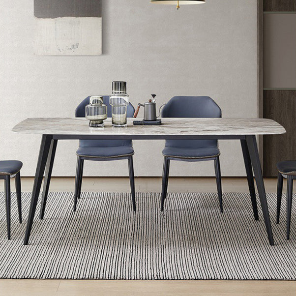 Designer Style Sintered Stone Dining Set Rectangle 1/4/5/7 Pieces Dining Room Table Set Clearhalo 'Dining Room Sets' 'Dining Tables & Seating' 'dining_room_set' 'furn' 'furn_dining_room_set' 'Furniture' 'furniture_dining_room_set' 'Kitchen & Dining Furniture' 5062457