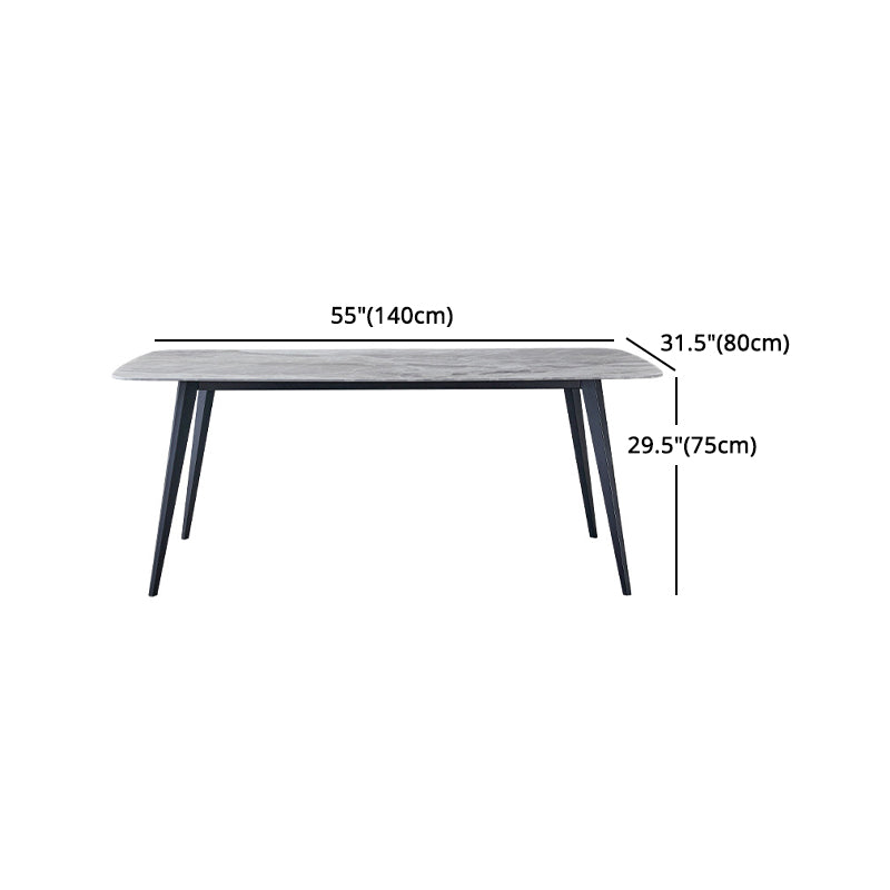 Designer Style Sintered Stone Dining Set Rectangle 1/4/5/7 Pieces Dining Room Table Set Clearhalo 'Dining Room Sets' 'Dining Tables & Seating' 'dining_room_set' 'furn' 'furn_dining_room_set' 'Furniture' 'furniture_dining_room_set' 'Kitchen & Dining Furniture' 5062471