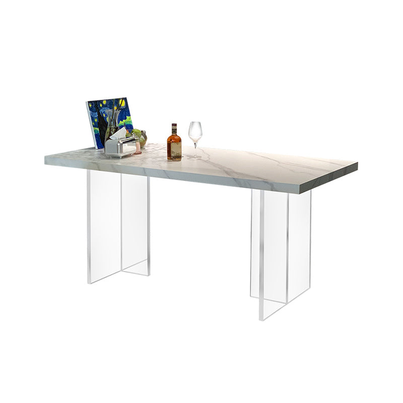 Modern Acrylic Dining Table Set 1/2/3/5 Pieces Rectangle Sintered Stone Top Dinette Set Clearhalo 'Dining Room Sets' 'Dining Tables & Seating' 'dining_room_set' 'furn' 'furn_dining_room_set' 'Furniture' 'furniture_dining_room_set' 'Kitchen & Dining Furniture' 5062475