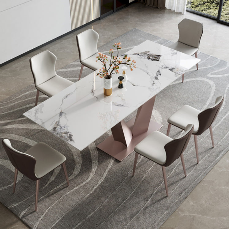 Modern Sintered Stone Top Dining Set Rectangle 1/4/6/7 Pieces Dining Room Table Set Clearhalo 'Dining Room Sets' 'Dining Tables & Seating' 'dining_room_set' 'furn' 'furn_dining_room_set' 'Furniture' 'furniture_dining_room_set' 'Kitchen & Dining Furniture' 5062516
