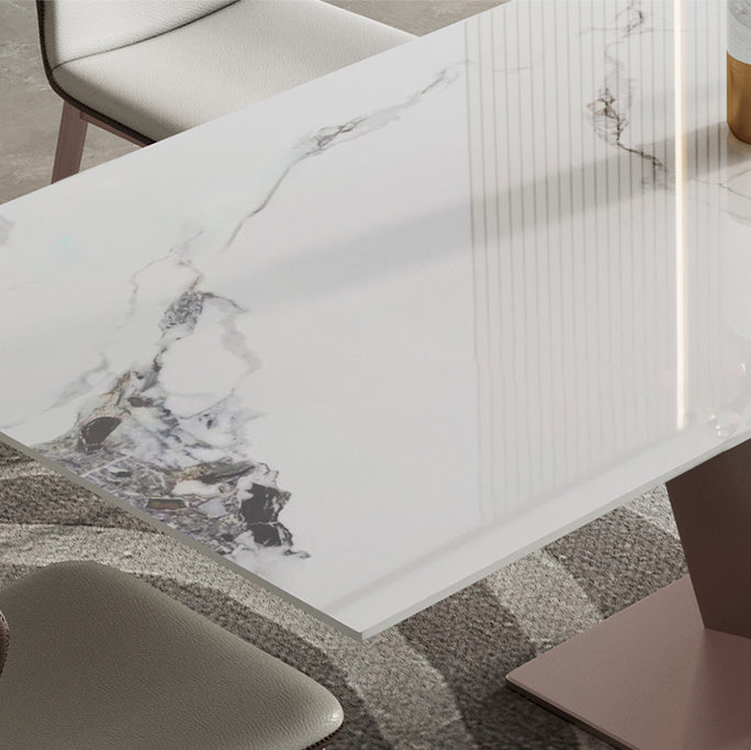 Modern Sintered Stone Top Dining Set Rectangle 1/4/6/7 Pieces Dining Room Table Set Clearhalo 'Dining Room Sets' 'Dining Tables & Seating' 'dining_room_set' 'furn' 'furn_dining_room_set' 'Furniture' 'furniture_dining_room_set' 'Kitchen & Dining Furniture' 5062518