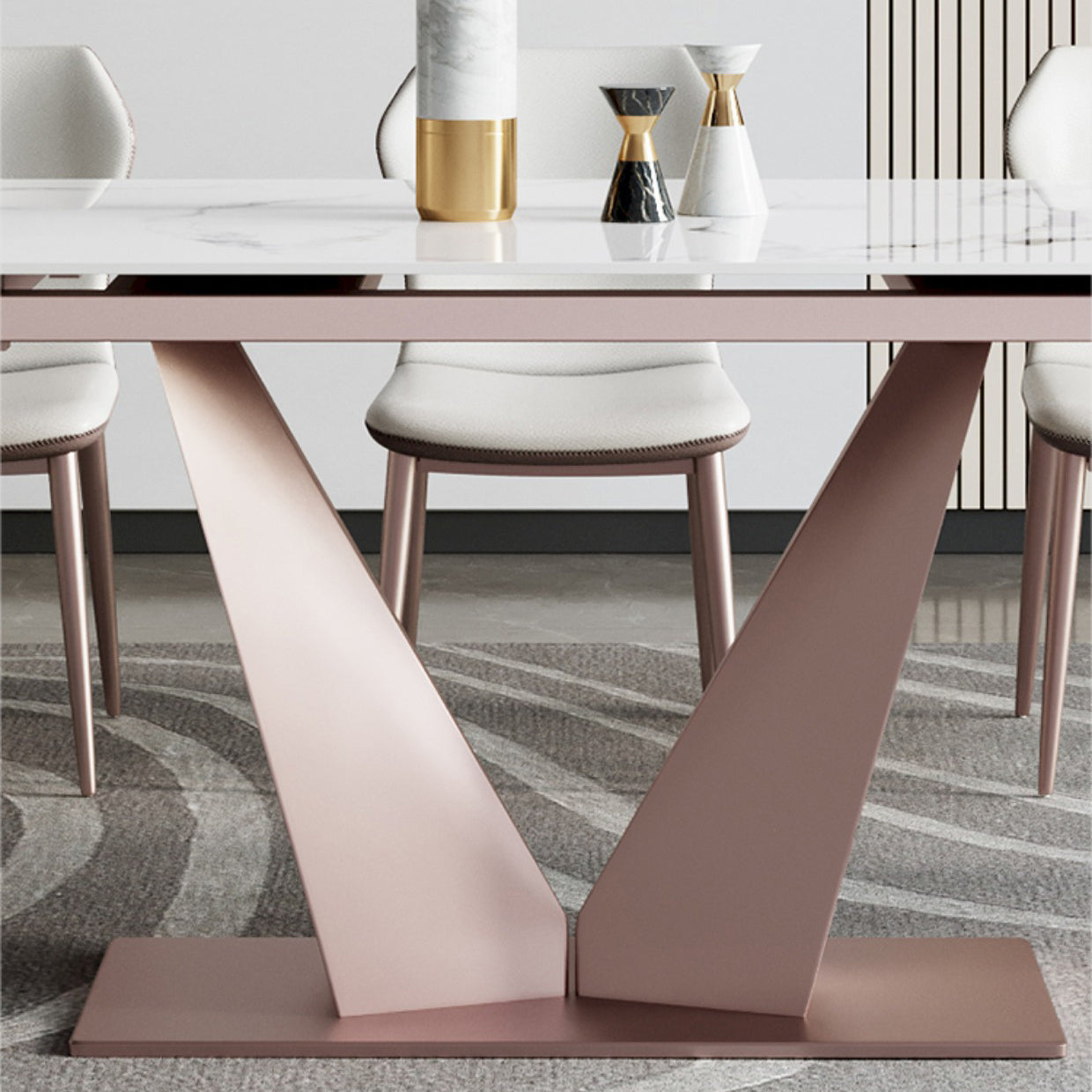 Modern Sintered Stone Top Dining Set Rectangle 1/4/6/7 Pieces Dining Room Table Set Clearhalo 'Dining Room Sets' 'Dining Tables & Seating' 'dining_room_set' 'furn' 'furn_dining_room_set' 'Furniture' 'furniture_dining_room_set' 'Kitchen & Dining Furniture' 5062521