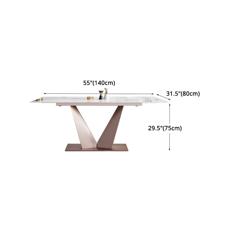 Modern Sintered Stone Top Dining Set Rectangle 1/4/6/7 Pieces Dining Room Table Set Clearhalo 'Dining Room Sets' 'Dining Tables & Seating' 'dining_room_set' 'furn' 'furn_dining_room_set' 'Furniture' 'furniture_dining_room_set' 'Kitchen & Dining Furniture' 5062525