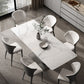 Designer Style Sintered Stone Dining Set Rectangle 1/4/5/7 Pieces Dining Table Set 7 Pieces: Table, 6 Chairs Clearhalo 'Dining Room Sets' 'Dining Tables & Seating' 'dining_room_set' 'furn' 'furn_dining_room_set' 'Furniture' 'furniture_dining_room_set' 'Kitchen & Dining Furniture' 5062548