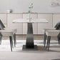 Designer Style Sintered Stone Dining Set Rectangle 1/4/5/7 Pieces Dining Table Set Clearhalo 'Dining Room Sets' 'Dining Tables & Seating' 'dining_room_set' 'furn' 'furn_dining_room_set' 'Furniture' 'furniture_dining_room_set' 'Kitchen & Dining Furniture' 5062553