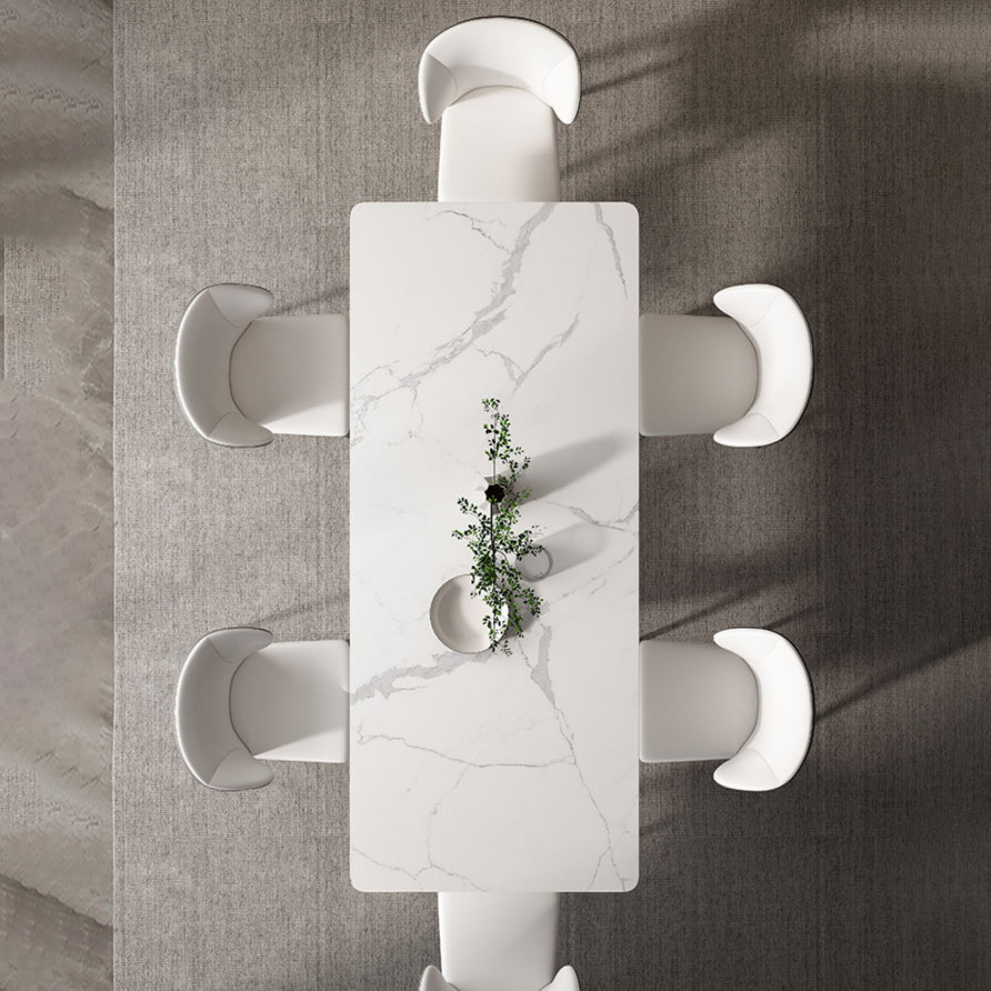 Designer Style Sintered Stone Dining Set Rectangle 1/4/5/7 Pieces Dining Table Set Clearhalo 'Dining Room Sets' 'Dining Tables & Seating' 'dining_room_set' 'furn' 'furn_dining_room_set' 'Furniture' 'furniture_dining_room_set' 'Kitchen & Dining Furniture' 5062556