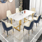 Glam Iron Dinette Set 1/2/5/7 Pieces Dining Table Set with Rectangle Sintered Stone Top Clearhalo 'Dining Room Sets' 'Dining Tables & Seating' 'dining_room_set' 'furn' 'furn_dining_room_set' 'Furniture' 'furniture_dining_room_set' 'Kitchen & Dining Furniture' 5062569