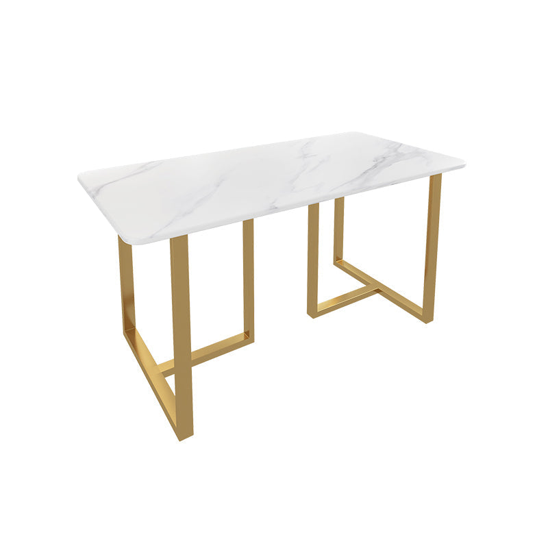 Glam Iron Dinette Set 1/2/5/7 Pieces Dining Table Set with Rectangle Sintered Stone Top Clearhalo 'Dining Room Sets' 'Dining Tables & Seating' 'dining_room_set' 'furn' 'furn_dining_room_set' 'Furniture' 'furniture_dining_room_set' 'Kitchen & Dining Furniture' 5062574