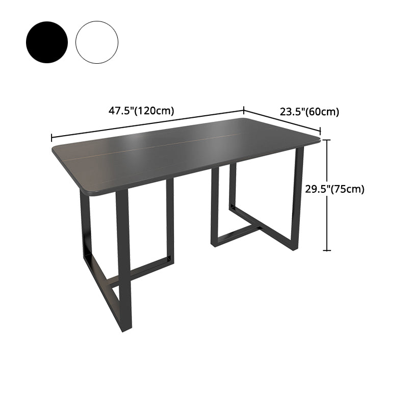 Glam Iron Dinette Set 1/2/5/7 Pieces Dining Table Set with Rectangle Sintered Stone Top Clearhalo 'Dining Room Sets' 'Dining Tables & Seating' 'dining_room_set' 'furn' 'furn_dining_room_set' 'Furniture' 'furniture_dining_room_set' 'Kitchen & Dining Furniture' 5062584