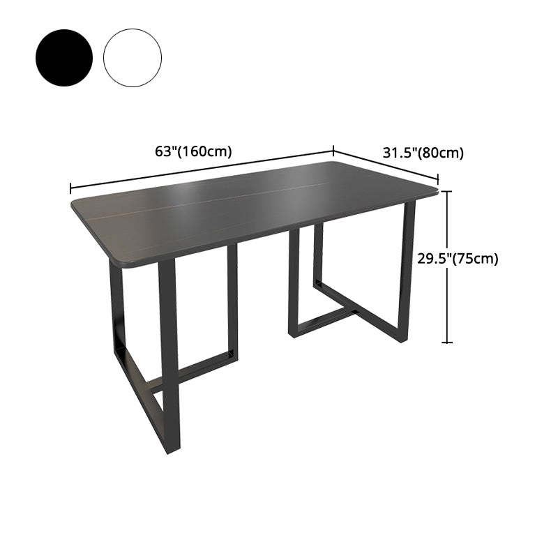 Glam Iron Dinette Set 1/2/5/7 Pieces Dining Table Set with Rectangle Sintered Stone Top Clearhalo 'Dining Room Sets' 'Dining Tables & Seating' 'dining_room_set' 'furn' 'furn_dining_room_set' 'Furniture' 'furniture_dining_room_set' 'Kitchen & Dining Furniture' 5062586