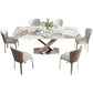 Modern Sintered Stone Top Dining Set Rectangle 1/4/5/6/7 Pieces Dining Room Table Set 7 Pieces: Table, 6 Chairs Clearhalo 'Dining Room Sets' 'Dining Tables & Seating' 'dining_room_set' 'furn' 'furn_dining_room_set' 'Furniture' 'furniture_dining_room_set' 'Kitchen & Dining Furniture' 5062590