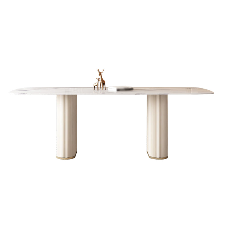 Modern Leatherwear Dinette Set 1/4/5/7 Pieces White Sintered Stone Top Dining Table Set Clearhalo 'Dining Room Sets' 'Dining Tables & Seating' 'dining_room_set' 'furn' 'furn_dining_room_set' 'Furniture' 'furniture_dining_room_set' 'Kitchen & Dining Furniture' 5062609