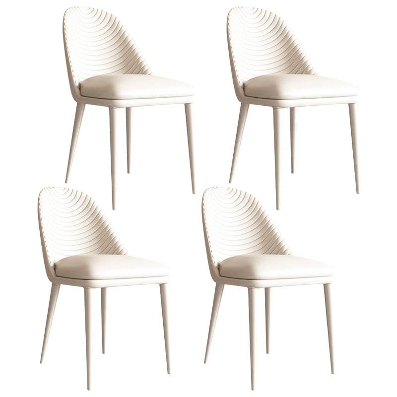 Modern Leatherwear Dinette Set 1/4/5/7 Pieces White Sintered Stone Top Dining Table Set 4 Beige Chairs Clearhalo 'Dining Room Sets' 'Dining Tables & Seating' 'dining_room_set' 'furn' 'furn_dining_room_set' 'Furniture' 'furniture_dining_room_set' 'Kitchen & Dining Furniture' 5062610