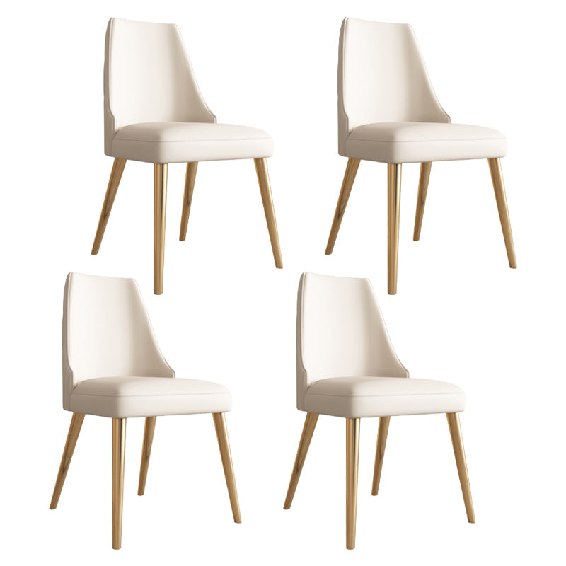 Modern Leatherwear Dinette Set 1/4/5/7 Pieces White Sintered Stone Top Dining Table Set 4 White Chairs Clearhalo 'Dining Room Sets' 'Dining Tables & Seating' 'dining_room_set' 'furn' 'furn_dining_room_set' 'Furniture' 'furniture_dining_room_set' 'Kitchen & Dining Furniture' 5062612
