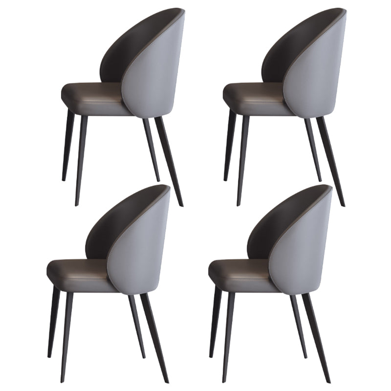 Modern Grey Steel Dinette Set 1/4/5/7 Pieces Round Sintered Stone Top Dining Table Set 4 Grey Chairs Clearhalo 'Dining Room Sets' 'Dining Tables & Seating' 'dining_room_set' 'furn' 'furn_dining_room_set' 'Furniture' 'furniture_dining_room_set' 'Kitchen & Dining Furniture' 5062649