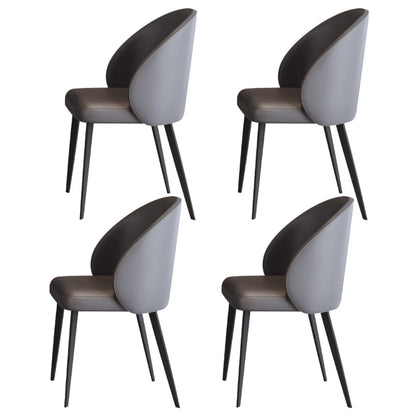 Modern Grey Steel Dinette Set 1/4/5/7 Pieces Round Sintered Stone Top Dining Table Set 4 Grey Chairs Clearhalo 'Dining Room Sets' 'Dining Tables & Seating' 'dining_room_set' 'furn' 'furn_dining_room_set' 'Furniture' 'furniture_dining_room_set' 'Kitchen & Dining Furniture' 5062649