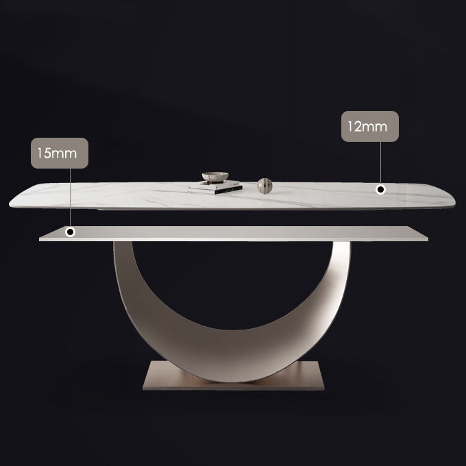 Modern Sintered Stone Top Dining Set Rectangle 1/4/5/6 Pieces Dining Room Table Set Clearhalo 'Dining Room Sets' 'Dining Tables & Seating' 'dining_room_set' 'furn' 'furn_dining_room_set' 'Furniture' 'furniture_dining_room_set' 'Kitchen & Dining Furniture' 5062670