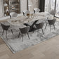 Modern Rectangle Dinette Set 1/3/4/5/7/9 Pieces Sintered Stone Top Dining Table Set Clearhalo 'Dining Room Sets' 'Dining Tables & Seating' 'dining_room_set' 'furn' 'furn_dining_room_set' 'Furniture' 'furniture_dining_room_set' 'Kitchen & Dining Furniture' 5062679