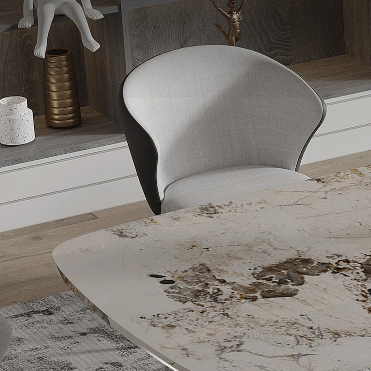 Modern Rectangle Dinette Set 1/3/4/5/7/9 Pieces Sintered Stone Top Dining Table Set Clearhalo 'Dining Room Sets' 'Dining Tables & Seating' 'dining_room_set' 'furn' 'furn_dining_room_set' 'Furniture' 'furniture_dining_room_set' 'Kitchen & Dining Furniture' 5062685