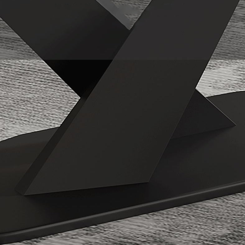 Modern Rectangle Dinette Set 1/3/4/5/7/9 Pieces Sintered Stone Top Dining Table Set Clearhalo 'Dining Room Sets' 'Dining Tables & Seating' 'dining_room_set' 'furn' 'furn_dining_room_set' 'Furniture' 'furniture_dining_room_set' 'Kitchen & Dining Furniture' 5062687