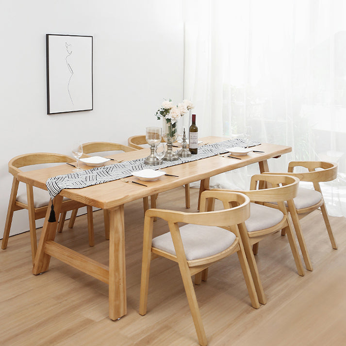 Solid Wood Top Dining Table Modern Simple Table with 4 Legs for Living Room 63"L x 27.6"W x 29.5"H Without Chairs Clearhalo 'Dining Tables & Seating' 'Dining Tables' 'dining_table' 'furn' 'furn_dining_table' 'Furniture' 'furniture_dining_table' 'Kitchen & Dining Furniture' 5062692