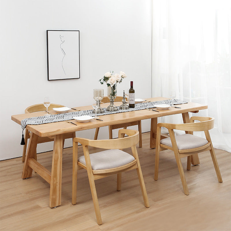 Solid Wood Top Dining Table Modern Simple Table with 4 Legs for Living Room 70.9"L x 31.5"W x 29.5"H Without Chairs Clearhalo 'Dining Tables & Seating' 'Dining Tables' 'dining_table' 'furn' 'furn_dining_table' 'Furniture' 'furniture_dining_table' 'Kitchen & Dining Furniture' 5062693