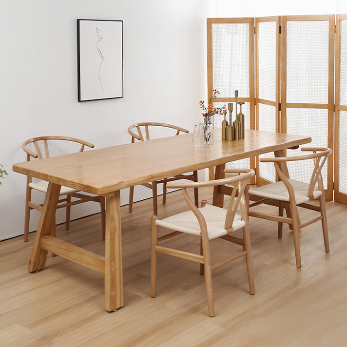 Solid Wood Top Dining Table Modern Simple Table with 4 Legs for Living Room Clearhalo 'Dining Tables & Seating' 'Dining Tables' 'dining_table' 'furn' 'furn_dining_table' 'Furniture' 'furniture_dining_table' 'Kitchen & Dining Furniture' 5062701