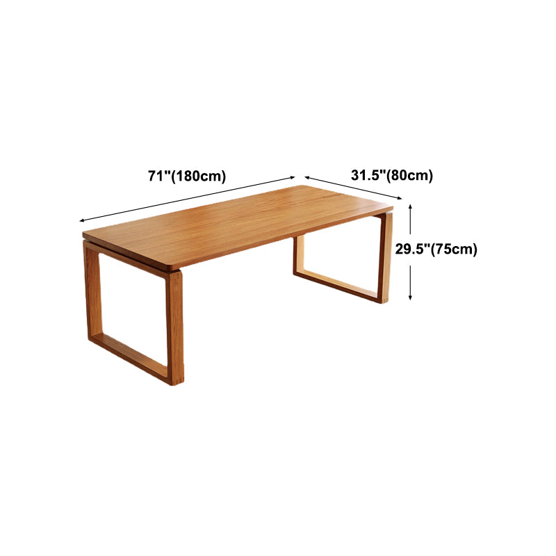 Modern Rectangle Counter Dining Table Trestle Solid Wood Natural Dining Site Table Clearhalo 'Dining Tables & Seating' 'Dining Tables' 'dining_table' 'furn' 'furn_dining_table' 'Furniture' 'furniture_dining_table' 'Kitchen & Dining Furniture' 5062720