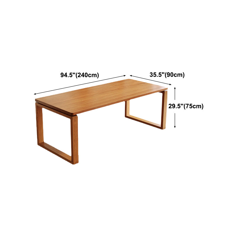 Modern Rectangle Counter Dining Table Trestle Solid Wood Natural Dining Site Table Clearhalo 'Dining Tables & Seating' 'Dining Tables' 'dining_table' 'furn' 'furn_dining_table' 'Furniture' 'furniture_dining_table' 'Kitchen & Dining Furniture' 5062723