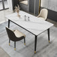 Black 4-foot Metal Dining Table Modern Stone Top Rectangle Dinette Table Clearhalo 'Dining Tables & Seating' 'Dining Tables' 'dining_table' 'furn' 'furn_dining_table' 'Furniture' 'furniture_dining_table' 'Kitchen & Dining Furniture' 5062735