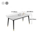 Black 4-foot Metal Dining Table Modern Stone Top Rectangle Dinette Table Clearhalo 'Dining Tables & Seating' 'Dining Tables' 'dining_table' 'furn' 'furn_dining_table' 'Furniture' 'furniture_dining_table' 'Kitchen & Dining Furniture' 5062741