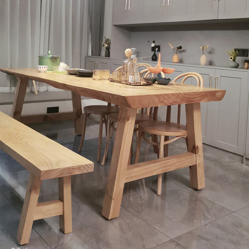 Living Room Solid Wood Top Table Modern Simple Table with 4 Legs Clearhalo 'Dining Tables & Seating' 'Dining Tables' 'dining_table' 'furn' 'furn_dining_table' 'Furniture' 'furniture_dining_table' 'Kitchen & Dining Furniture' 5062754