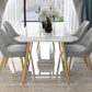 Tripod Base Dining Table Traditional Luxury Rectangle Stone and Iron Dining Table Clearhalo 'Dining Tables & Seating' 'Dining Tables' 'dining_table' 'furn' 'furn_dining_table' 'Furniture' 'furniture_dining_table' 'Kitchen & Dining Furniture' 5062773