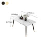 Tripod Base Dining Table Traditional Luxury Rectangle Stone and Iron Dining Table Clearhalo 'Dining Tables & Seating' 'Dining Tables' 'dining_table' 'furn' 'furn_dining_table' 'Furniture' 'furniture_dining_table' 'Kitchen & Dining Furniture' 5062776