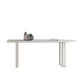 Modern Stone Top Oval Dinette Table Metal Base Dining Table in White White Without Chairs Clearhalo 'Dining Tables & Seating' 'Dining Tables' 'dining_table' 'furn' 'furn_dining_table' 'Furniture' 'furniture_dining_table' 'Kitchen & Dining Furniture' 5062814