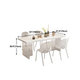 Acrylic Base Double Pedestal Table Modern Rectangle Dinner Table Kitchen Home Clearhalo 'Dining Tables & Seating' 'Dining Tables' 'dining_table' 'furn' 'furn_dining_table' 'Furniture' 'furniture_dining_table' 'Kitchen & Dining Furniture' 5062839
