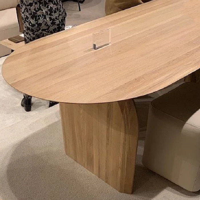 Oval Modern Dining Table Pine Solid Wood Natural Dining Room Collection Clearhalo 'Dining Tables & Seating' 'Dining Tables' 'dining_table' 'furn' 'furn_dining_table' 'Furniture' 'furniture_dining_table' 'Kitchen & Dining Furniture' 5062845
