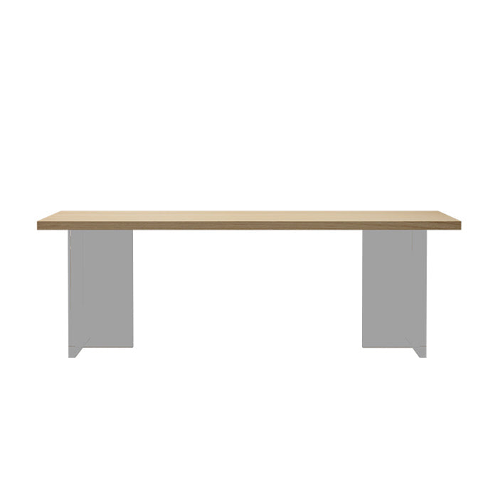 Modern Wood Table in Brown for Restaurant Rectangle Table with Acrylic Base Natural Without Chairs Clearhalo 'Dining Tables & Seating' 'Dining Tables' 'dining_table' 'furn' 'furn_dining_table' 'Furniture' 'furniture_dining_table' 'Kitchen & Dining Furniture' 5062881