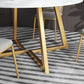 White Stone Top Dining Table Glam Style Gold Base Dining Table for Living Room Clearhalo 'Dining Tables & Seating' 'Dining Tables' 'dining_table' 'furn' 'furn_dining_table' 'Furniture' 'furniture_dining_table' 'Kitchen & Dining Furniture' 5062903