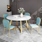 White Stone Top Dining Table Glam Style Gold Base Dining Table for Living Room Clearhalo 'Dining Tables & Seating' 'Dining Tables' 'dining_table' 'furn' 'furn_dining_table' 'Furniture' 'furniture_dining_table' 'Kitchen & Dining Furniture' 5062909