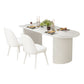 Modern White Top Oval Dinette Table White Base Dining Table for Living Room Slate Without Chairs Clearhalo 'Dining Tables & Seating' 'Dining Tables' 'dining_table' 'furn' 'furn_dining_table' 'Furniture' 'furniture_dining_table' 'Kitchen & Dining Furniture' 5062939