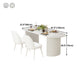Modern White Top Oval Dinette Table White Base Dining Table for Living Room Clearhalo 'Dining Tables & Seating' 'Dining Tables' 'dining_table' 'furn' 'furn_dining_table' 'Furniture' 'furniture_dining_table' 'Kitchen & Dining Furniture' 5062947