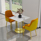 Metal Base Dining Table Glam Style White Stone Top Dining Table for Living Room Square 23.6"L x 23.6"W x 29.5"H Without Chairs Clearhalo 'Dining Tables & Seating' 'Dining Tables' 'dining_table' 'furn' 'furn_dining_table' 'Furniture' 'furniture_dining_table' 'Kitchen & Dining Furniture' 5062964