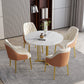 Metal Base Dining Table Glam Style White Stone Top Dining Table for Living Room Clearhalo 'Dining Tables & Seating' 'Dining Tables' 'dining_table' 'furn' 'furn_dining_table' 'Furniture' 'furniture_dining_table' 'Kitchen & Dining Furniture' 5062973