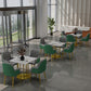 Metal Base Dining Table Glam Style White Stone Top Dining Table for Living Room Clearhalo 'Dining Tables & Seating' 'Dining Tables' 'dining_table' 'furn' 'furn_dining_table' 'Furniture' 'furniture_dining_table' 'Kitchen & Dining Furniture' 5062977