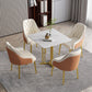 Metal Base Dining Table Glam Style White Stone Top Dining Table for Living Room Clearhalo 'Dining Tables & Seating' 'Dining Tables' 'dining_table' 'furn' 'furn_dining_table' 'Furniture' 'furniture_dining_table' 'Kitchen & Dining Furniture' 5062980