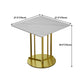 Metal Base Dining Table Glam Style White Stone Top Dining Table for Living Room Clearhalo 'Dining Tables & Seating' 'Dining Tables' 'dining_table' 'furn' 'furn_dining_table' 'Furniture' 'furniture_dining_table' 'Kitchen & Dining Furniture' 5062984