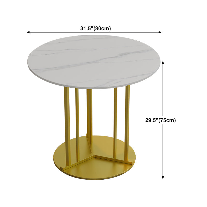 Metal Base Dining Table Glam Style White Stone Top Dining Table for Living Room Clearhalo 'Dining Tables & Seating' 'Dining Tables' 'dining_table' 'furn' 'furn_dining_table' 'Furniture' 'furniture_dining_table' 'Kitchen & Dining Furniture' 5062985